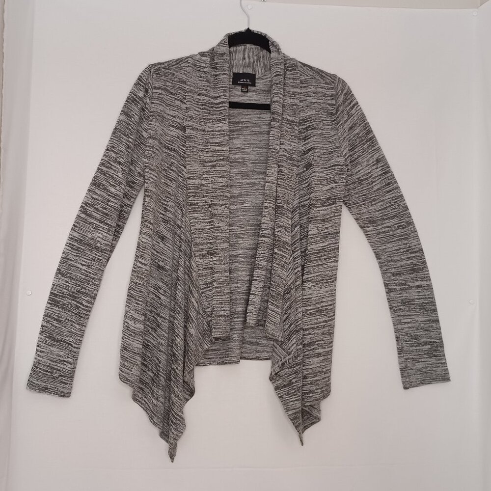 Women's Active Los Angeles Grey/Black‎ Open Front Cardigan in Size Medium